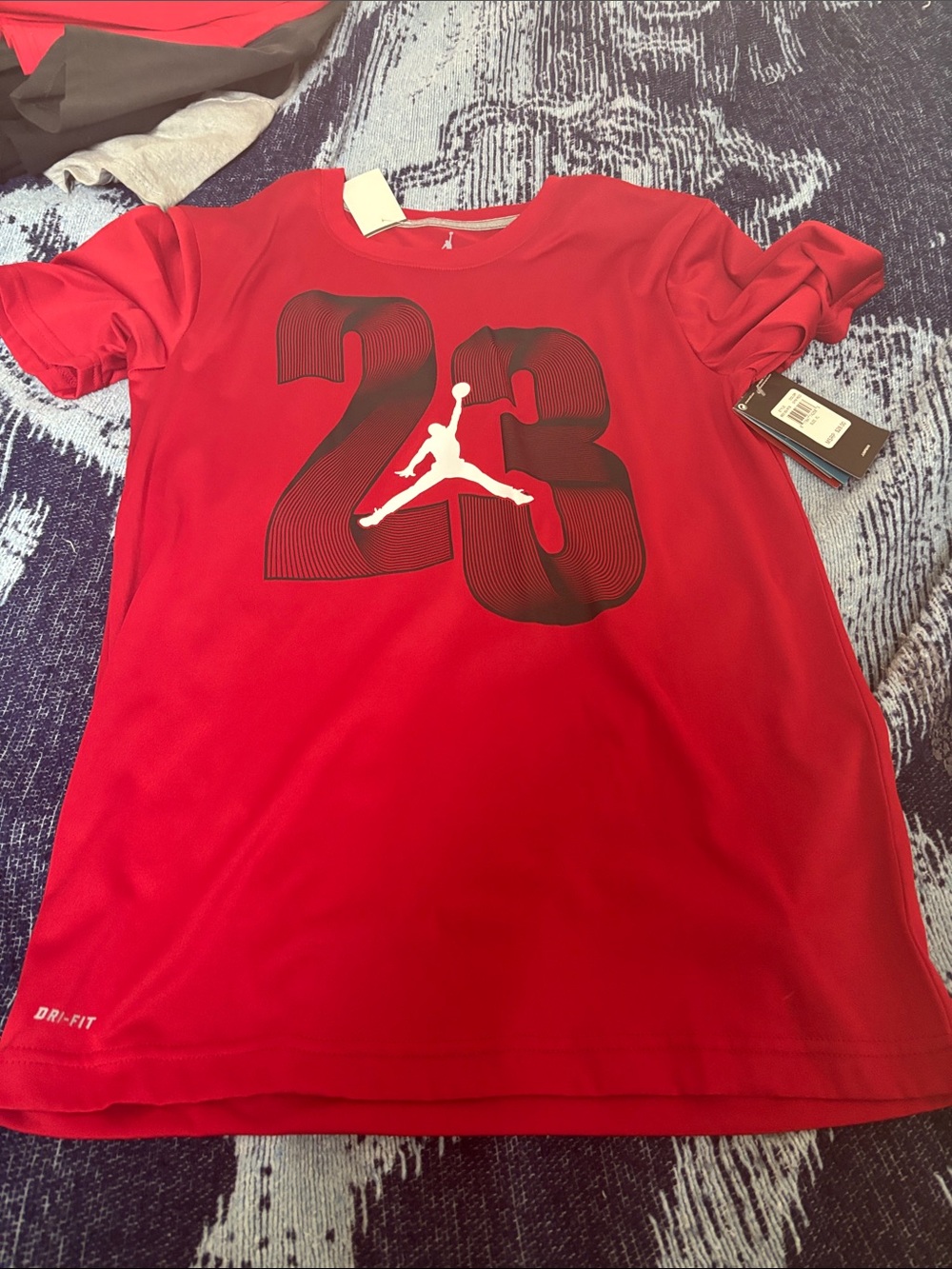 Boys XL Jordan Red Tee with Black '23' and White Jumpman